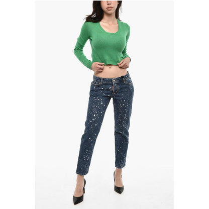 Dsquared² Cropped Cashmere Crew-Neck Sweater