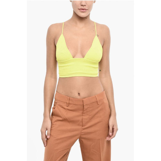 Dsquared² Deep Neckline Ribbed Cropped Top
