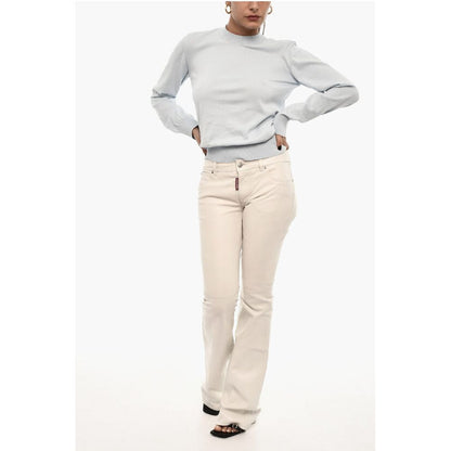 Dsquared² Mid-Waist Boot Cut Leather Pants