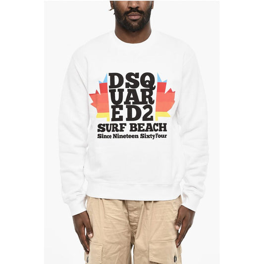 Dsquared² Fleeced-Cotton Crew-Neck Sweatshirt with Print