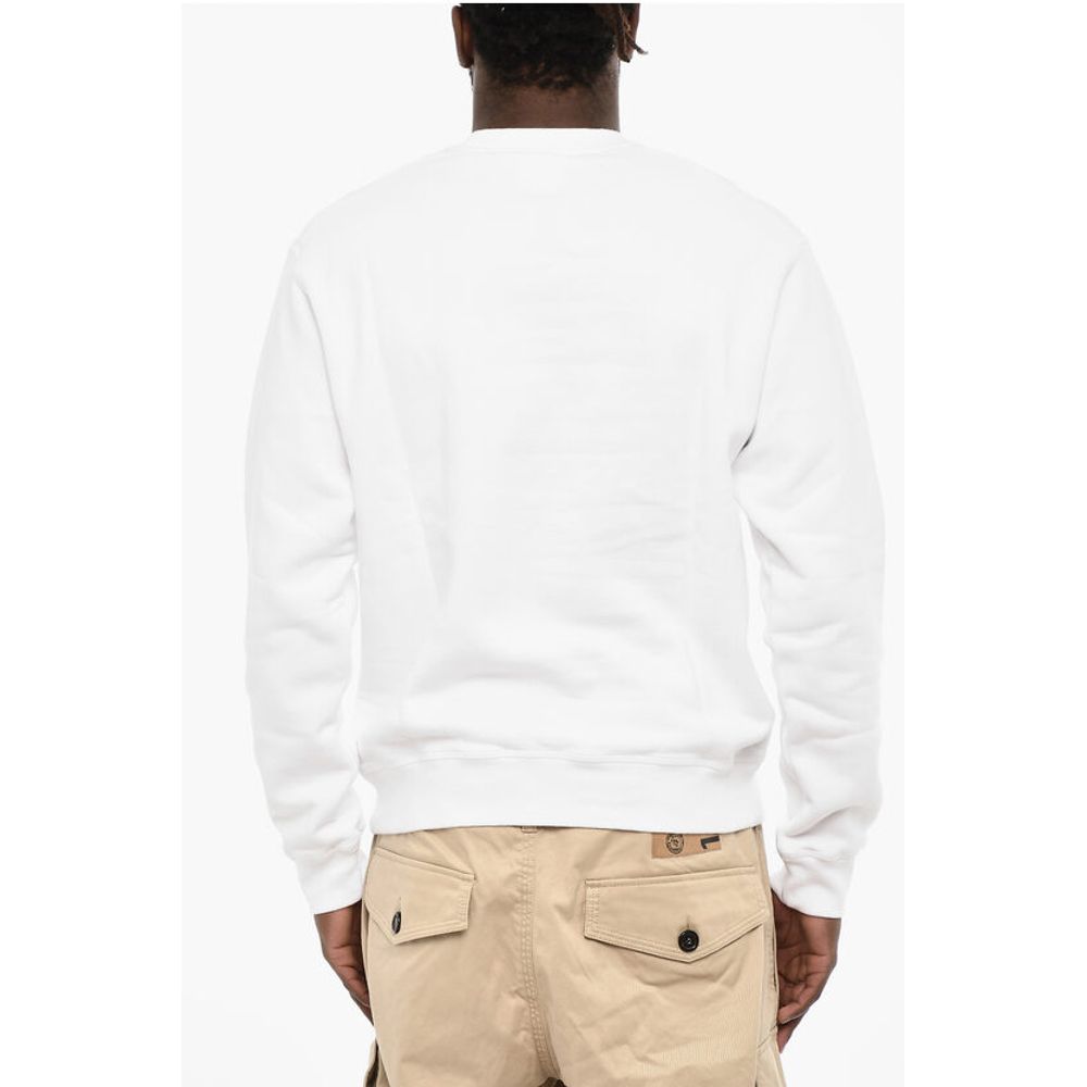 Dsquared² Fleeced-Cotton Crew-Neck Sweatshirt with Print