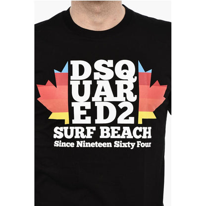 Dsquared² Cotton Crew-neck T-shirt with Frontal Maxi Print