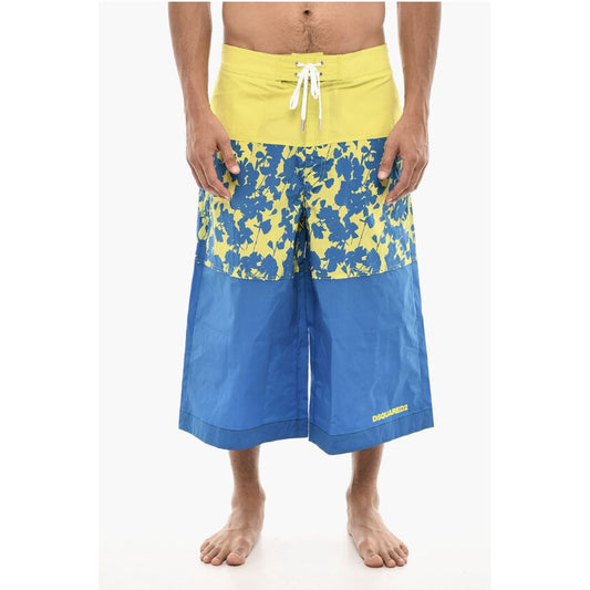 Dsquared² Maxi Swim Shorts With Floral Print