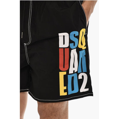 Dsquared² Swim Short with Multicolor Printed Logo