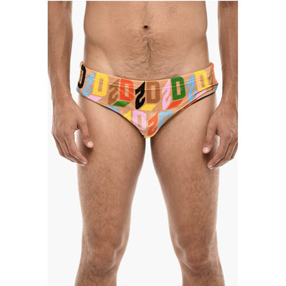 Dsquared² Slip Velour Swimsuit Allover Logo