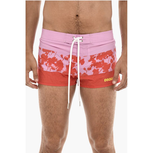 Dsquared² Logoed Swim Short with Floral Motif
