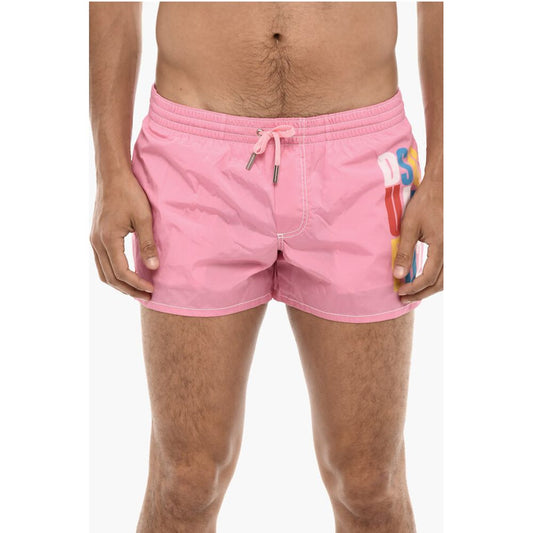 Dsquared² Logo Print MIDI Boxer Swimsuit