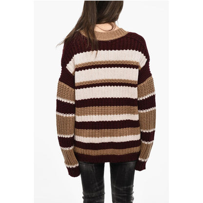 Dsquared² Color Block Maxi Cardigan with Double Pockets