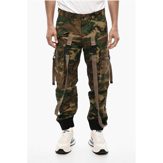 Dsquared² Camouflage Cargo Pants with Suspenders