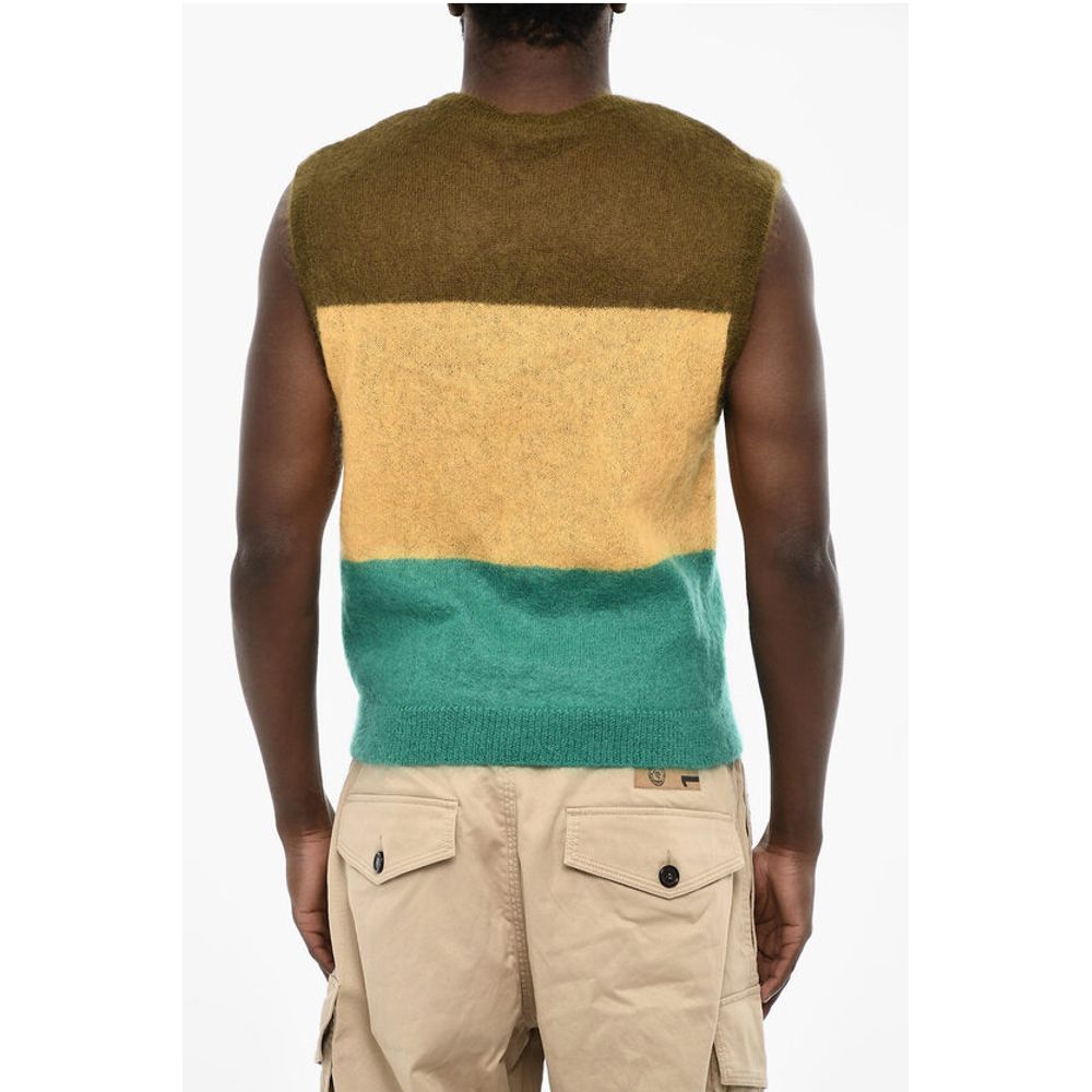 Dsquared² Sleeveless Color Block Crew-Neck Sweater