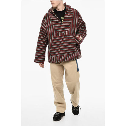 Dsquared² Hooded Padded Striped Wool Anorak