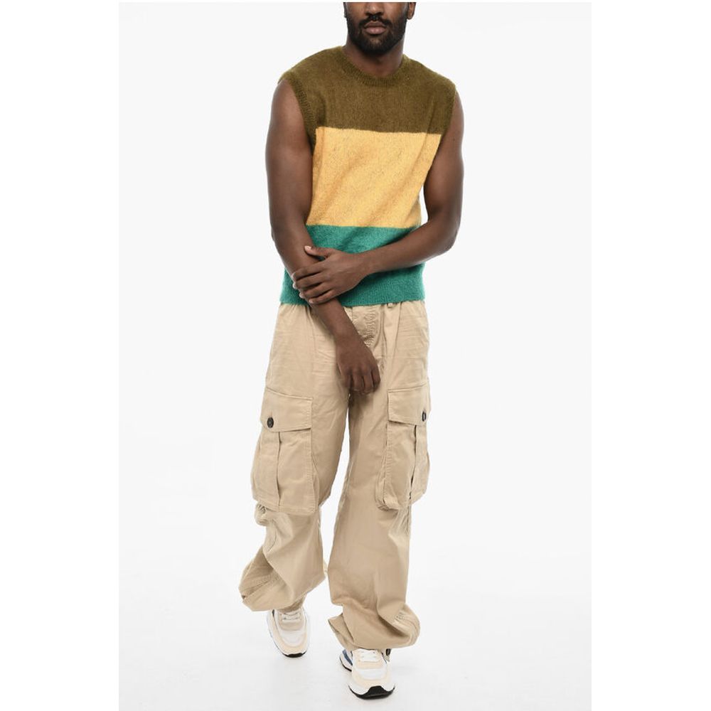 Dsquared² Sleeveless Color Block Crew-Neck Sweater