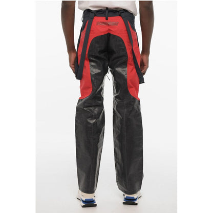 Dsquared² Coated Cotton Pants with Nylon Details and Suspenders