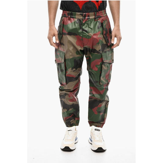 Dsquared² Coated Cotton Camouflage Cargo Pants