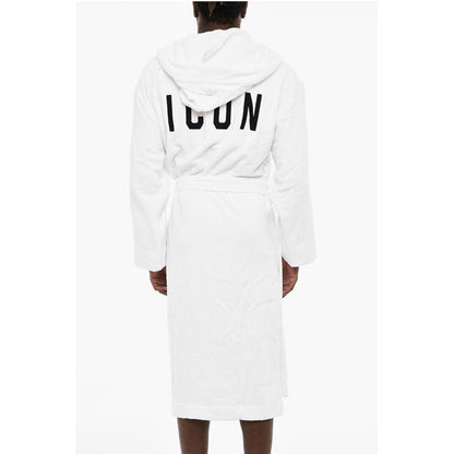 Dsquared² Terry Cottton Bathrobe with Belt and Embroidery Logo