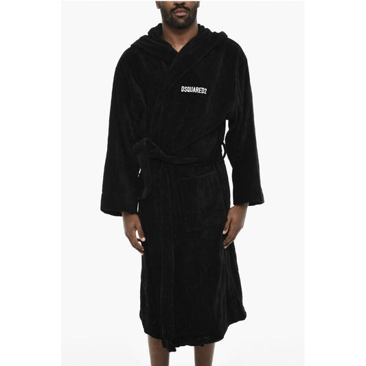 Dsquared² Terry Cottton Bathrobe with Belt and Logo