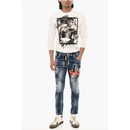 Dsquared² Slim Fit ICON FOREVER Jeans Splatter Effect 15 cm