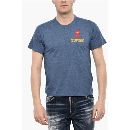 Dsquared² Cotton Blend Crew-neck T-shirt with Print