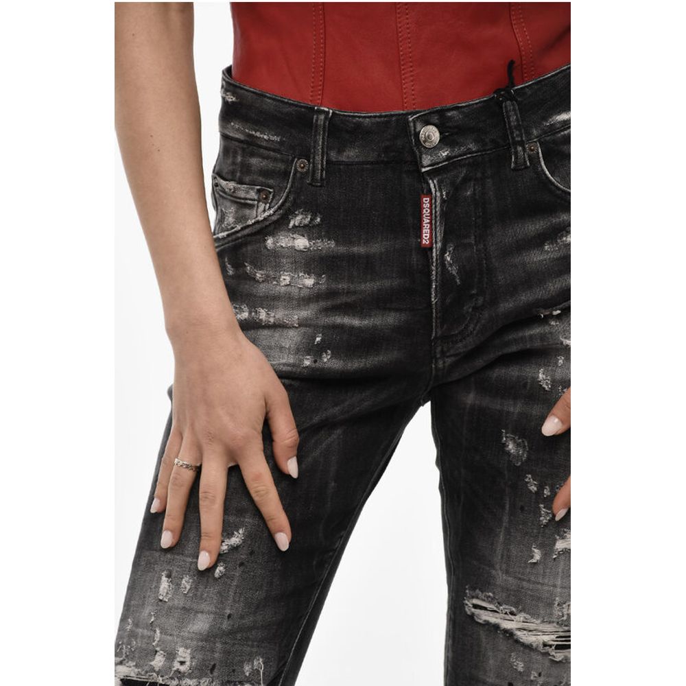 Dsquared² Bleached Effect Skinny Fit DAN Distressed Jeans