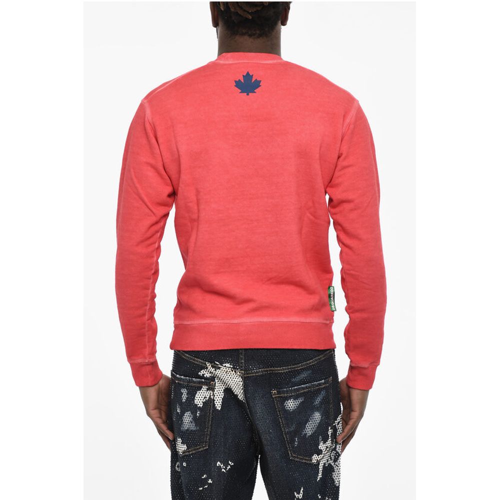 Dsquared² Cotton Crew-neck Sweatshirt with Frontal Maxi Print