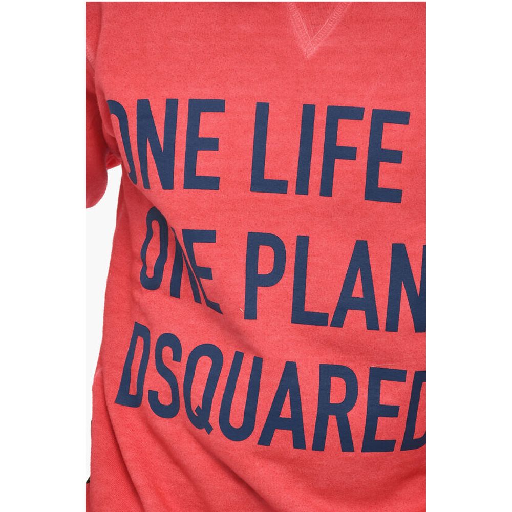 Dsquared² Cotton Crew-neck Sweatshirt with Frontal Maxi Print