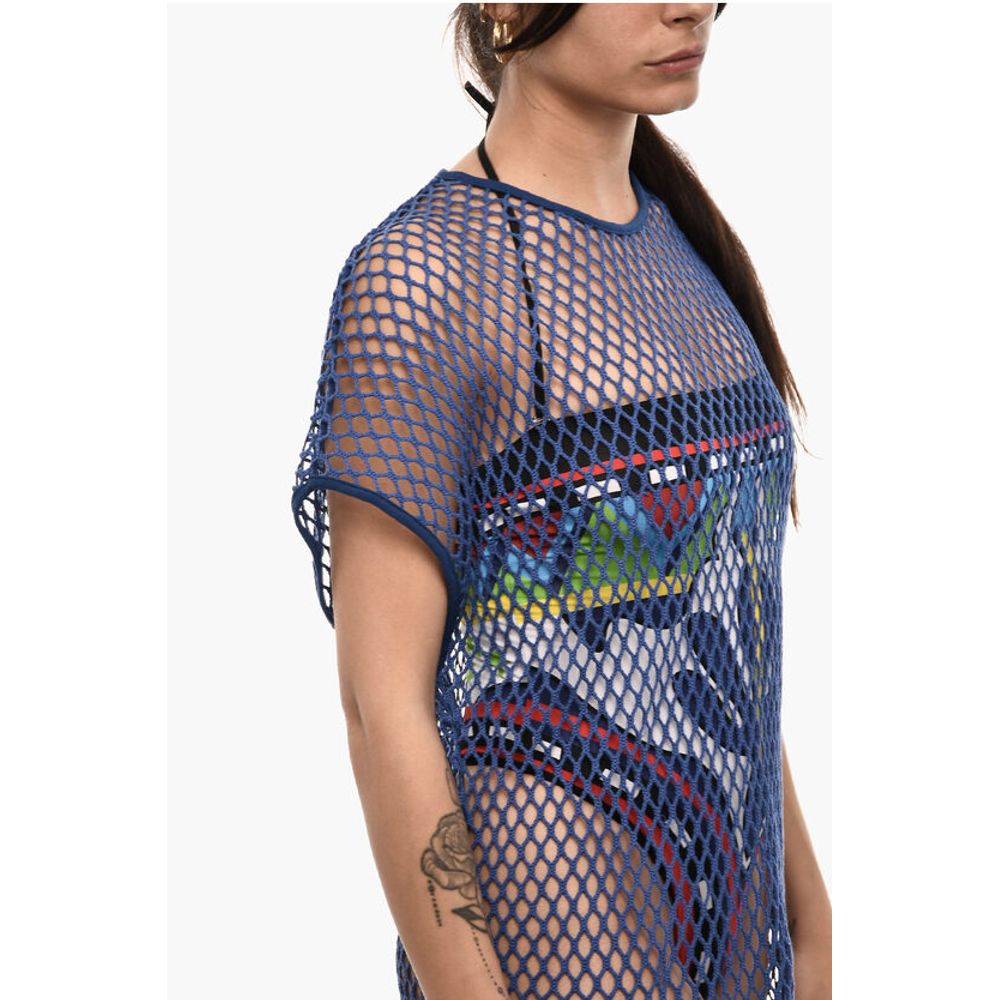 Dsquared² Solid Color Openwork Beach Cover-up Dress