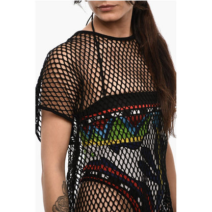 Dsquared² Solid Color Openwork Beach Cover-up Dress