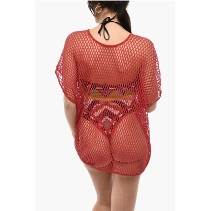 Dsquared² Solid Color Openwork Beach Cover-up Dress