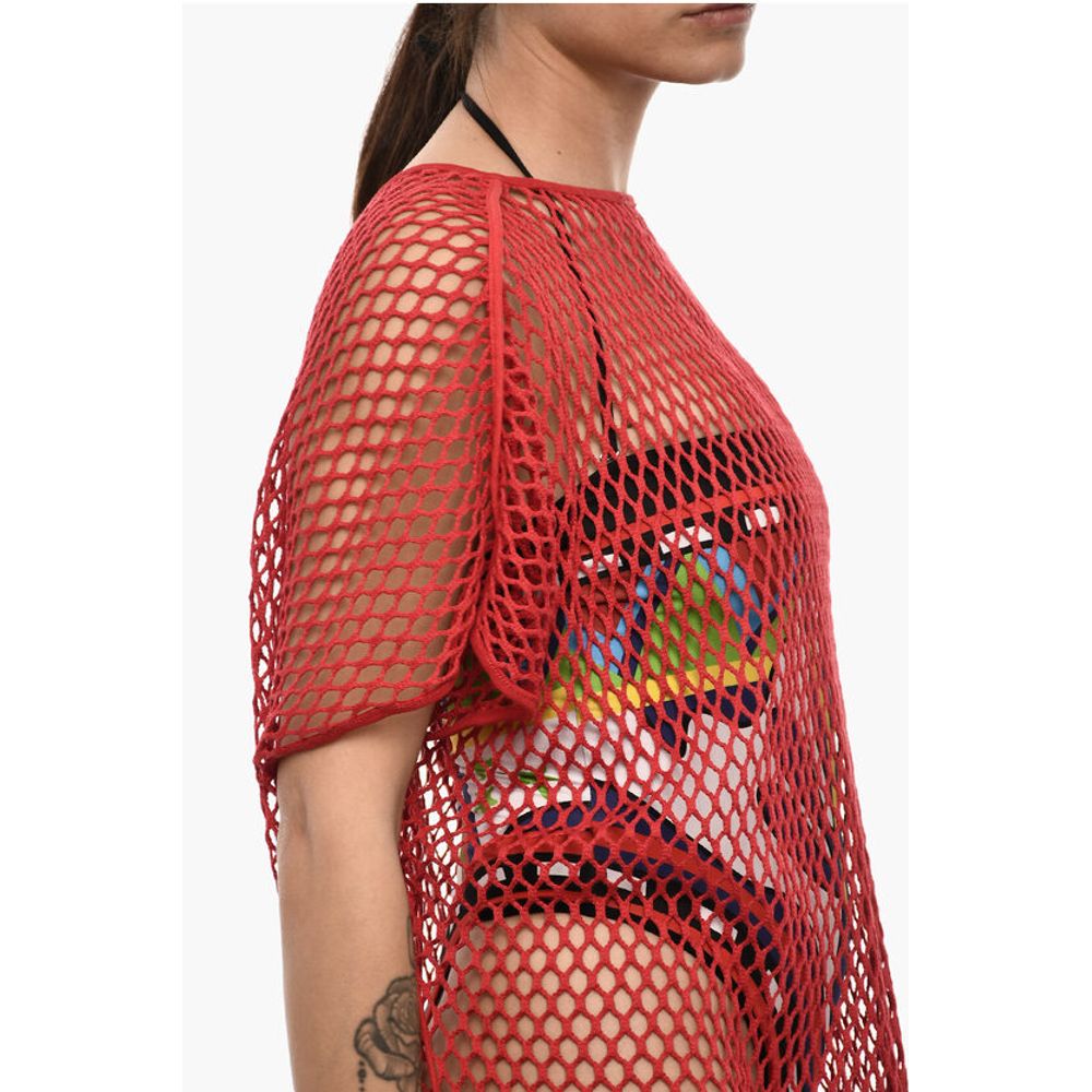 Dsquared² Solid Color Openwork Beach Cover-up Dress