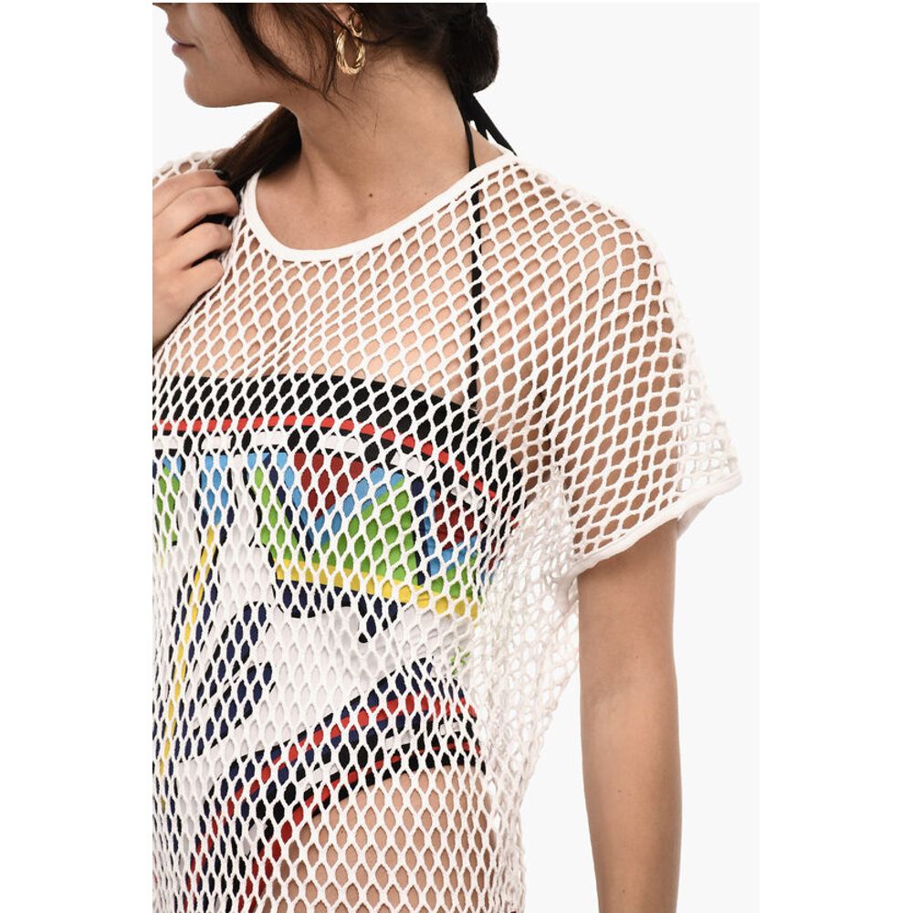 Dsquared² Solid Color Openwork Beach Cover-up Dress