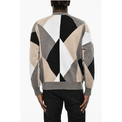 Dsquared² V-Neck Color Block Virgin Wool Cardigan