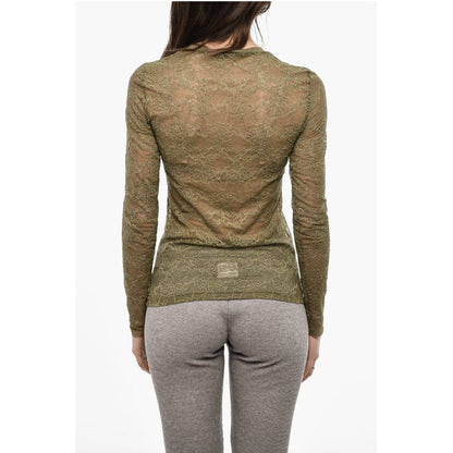 Dsquared² Solid Color Lace Top