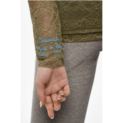 Dsquared² Solid Color Lace Top