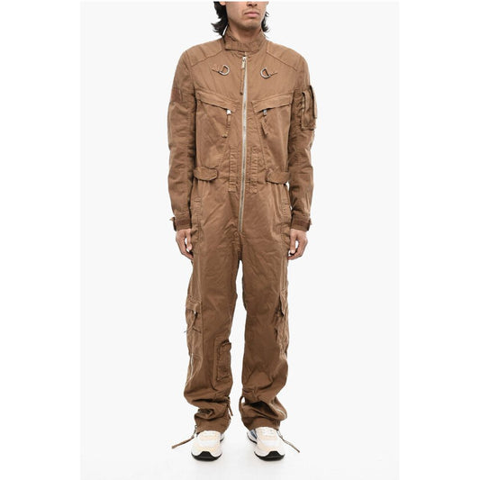 Dsquared² Utility Solid Color Twill Jumpsuit