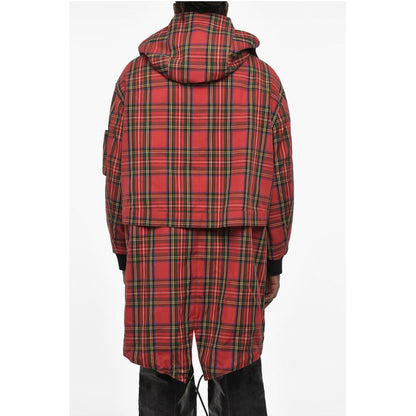 Dsquared² Checked Maxi Coat with Hidden Closure