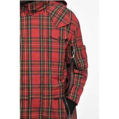 Dsquared² Checked Maxi Coat with Hidden Closure