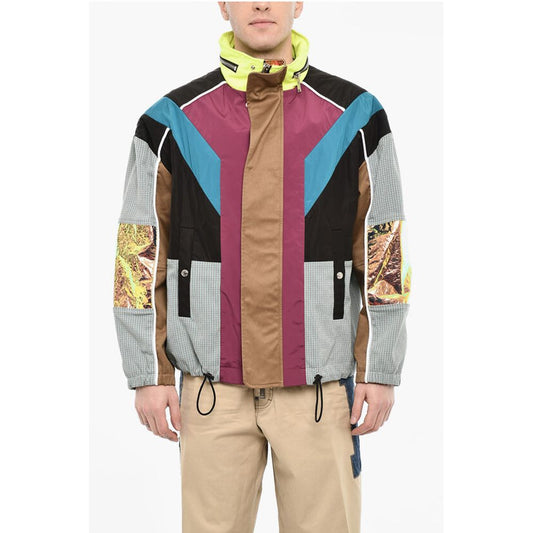 Dsquared² Multi Fabrics Windbreaker With Hidden Hood