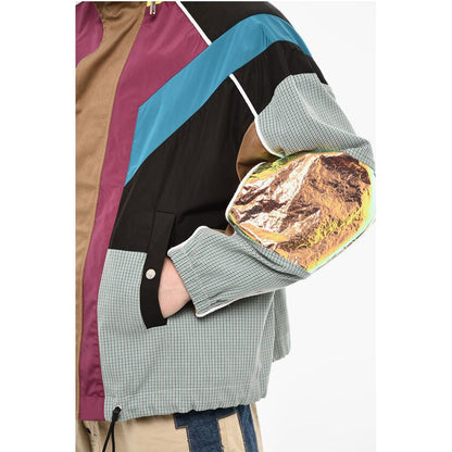 Dsquared² Multi Fabrics Windbreaker With Hidden Hood
