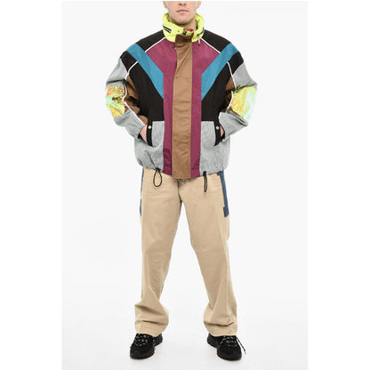 Dsquared² Multi Fabrics Windbreaker With Hidden Hood