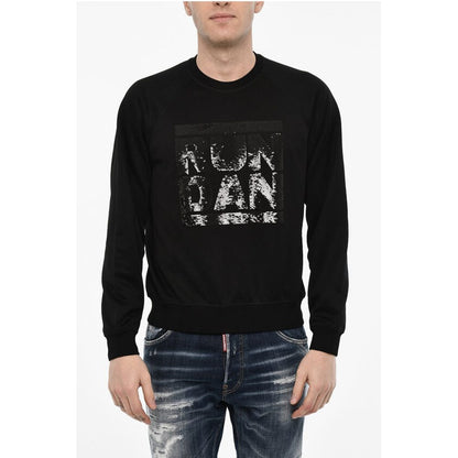 Dsquared² Cotton Blend Sweatshirt with Sequined Monogram