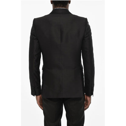 Dsquared² wool and silk side vents peak lapel 1-button blazer