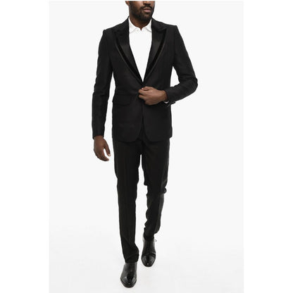 Dsquared² wool and silk side vents peak lapel 1-button blazer