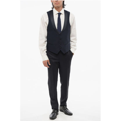 Corneliani CODE Virgin Wool Vest with Satin Detail