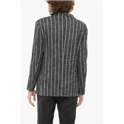 Corneliani CC COLLECTION Unlined Striped RESET Double-breasted Blazer