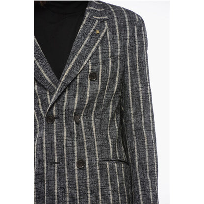 Corneliani CC COLLECTION Unlined Striped RESET Double-breasted Blazer