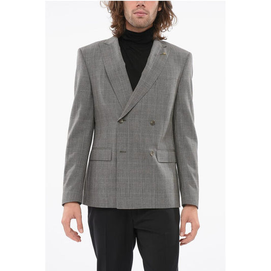 Corneliani CC Collection Double-Brested RESET Suit with Glen Plaid Moti
