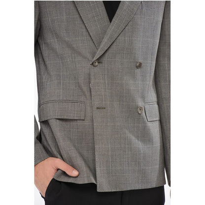 Corneliani CC Collection Double-Brested RESET Suit with Glen Plaid Moti