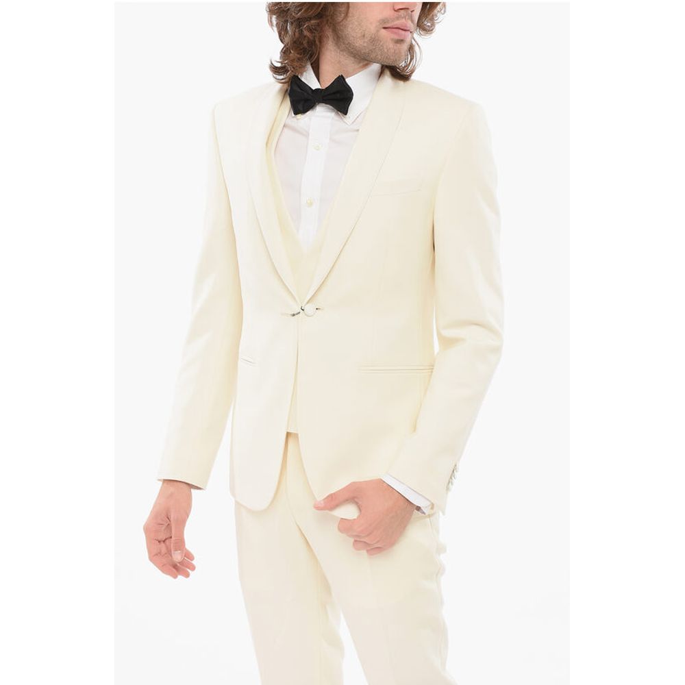 Corneliani CODE Virgin Wool 3 Piece Suit With Shawl Lapel