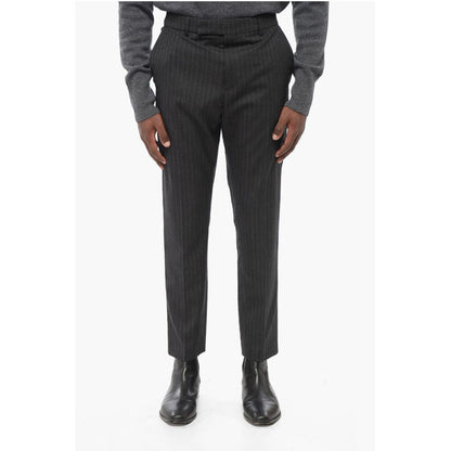 Celine Pinstriped Wool Pants with Belt Loops