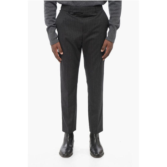 Celine Pinstriped Wool Pants with Belt Loops